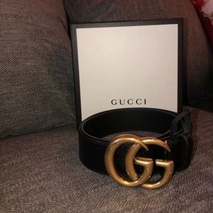 Authentic Gucci Double G Leather Belt